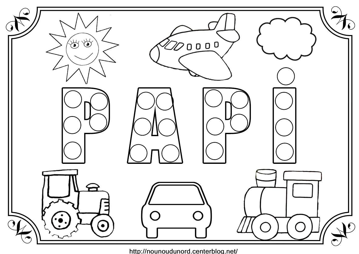 Coloriage   gommettes papi