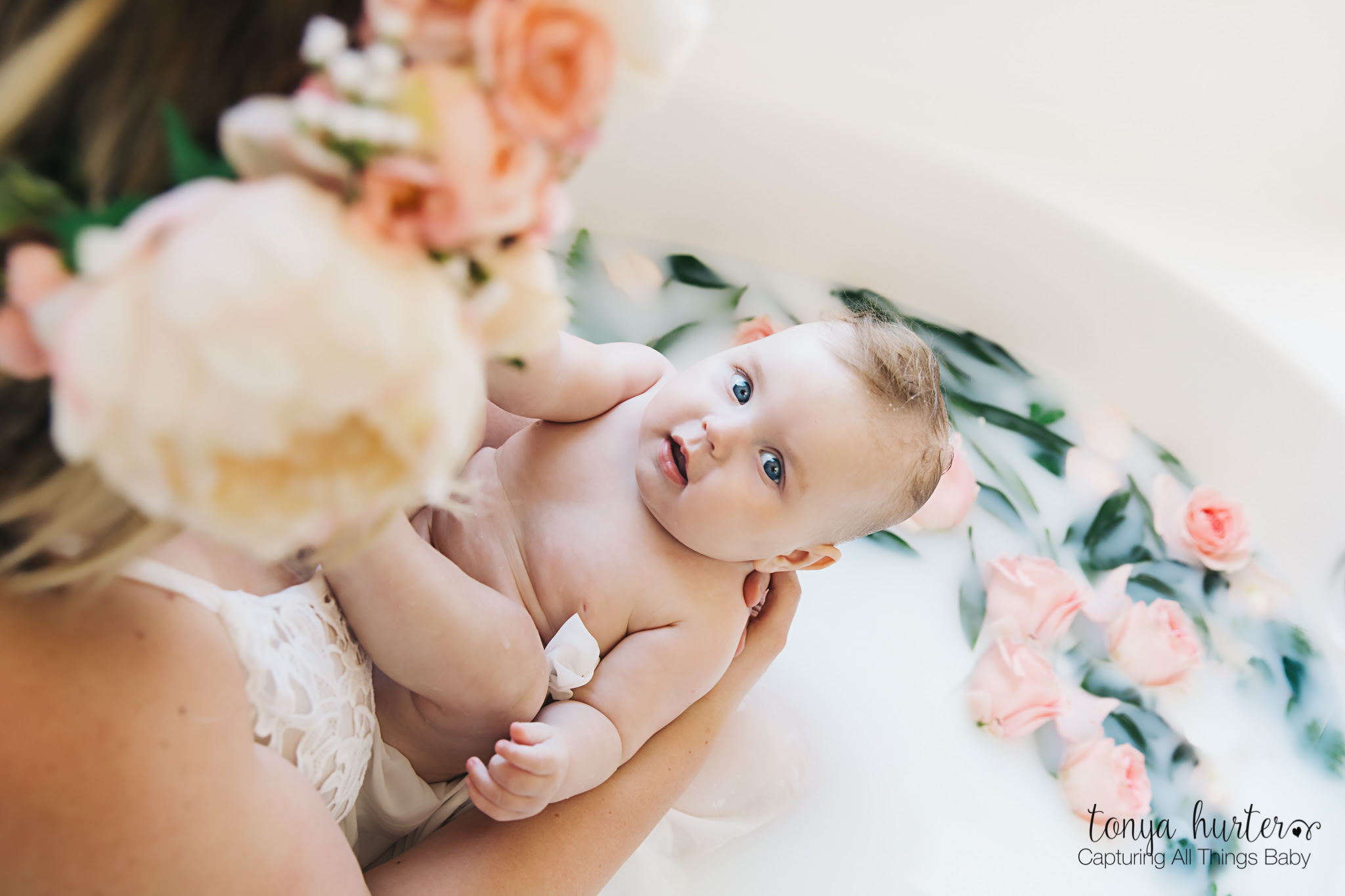 Mother And Baby Milk Bath Photo Shoot Raleigh Nc