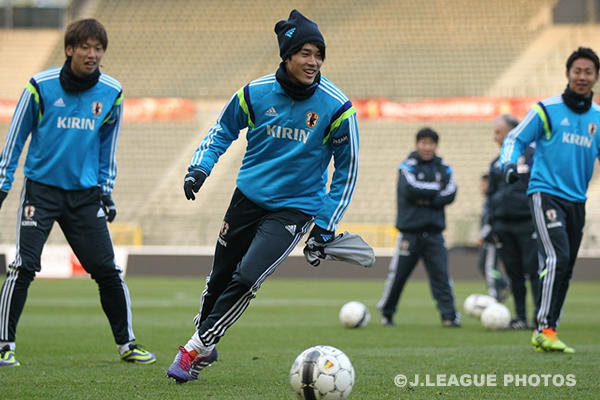 ベルギー戦の試合会場で前日トレーニング Samurai Blue サッカー日本代表 日本サッカー協会