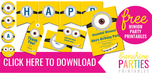 FREE Mischievous Minion Party Printable Decor - Sunshine Parties
