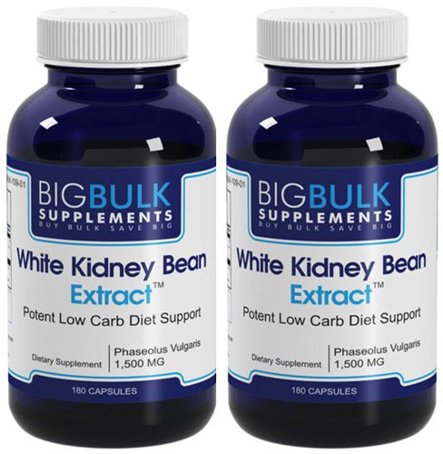 White Kidney Bean Extract Low Carb Weight Loss Support Big Bulk Suplements Phaseolus Vulgaris White Kidney Bean Extract 1500mg 360 Capsules 2 Bottles