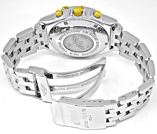Originalfoto ORIGINAL BREITLING CHRONOMAT STG PILOTBAND TOPUHR NEUZ.
