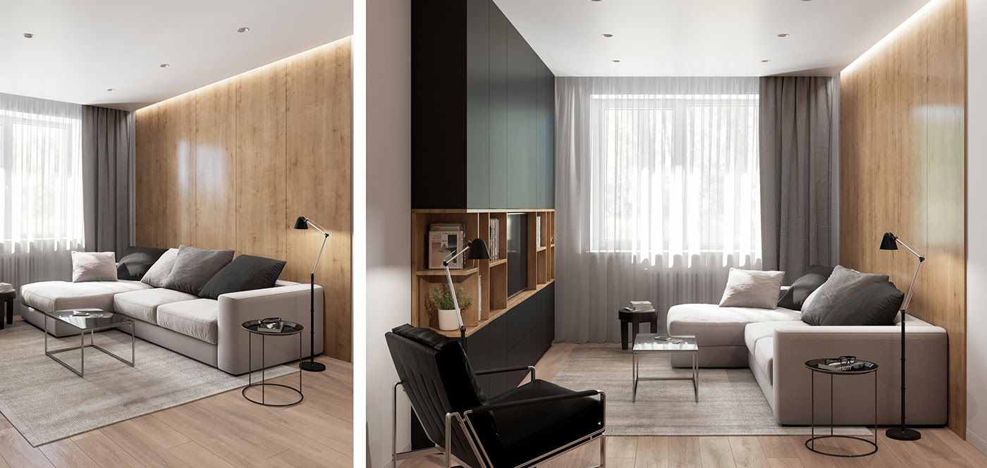 Black And Wood Apartment Shines With Mid Century Modern Lighting Black And Wood Apartment Shines With Mid Century Modern Lighting