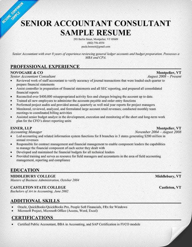 More Accounting Resume Samples and Templates