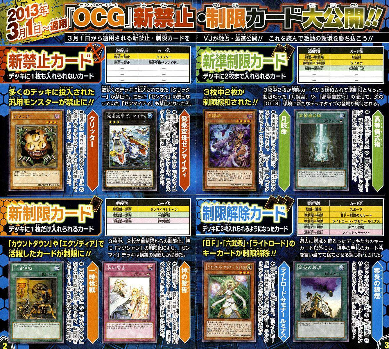しすぐらす 遊戯王 13年3月からの新制限