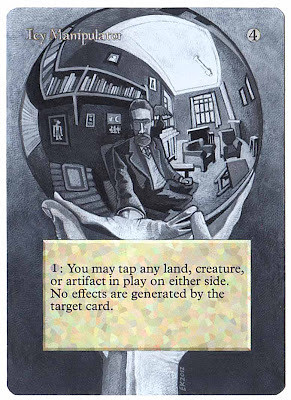 Icy Manipulator MTG Icy Manipulator Magic the Gathering altered artwork M.C. Escher Magic M.C. Escher MTG Icy Manipulator Magic the gathering altered art