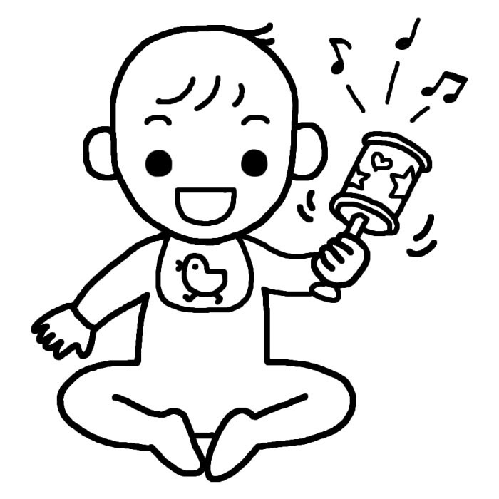 画像 赤ちゃん イラスト 白黒 ただ素晴らしい花