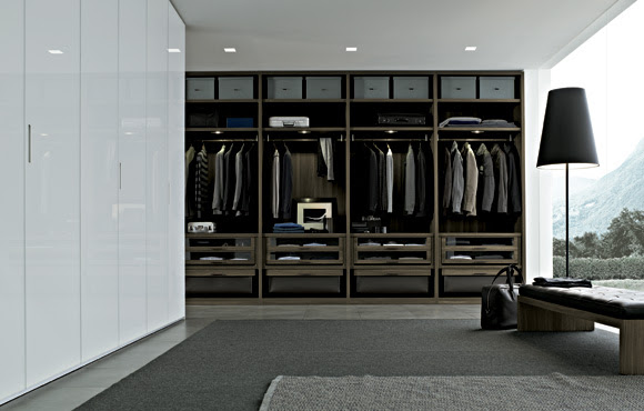 Senzafine Extremely Flexible Walk-In Closet System by Poliform ...