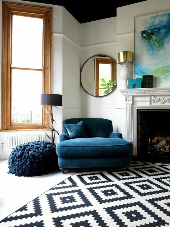 Petrol Farbe als Wandfarbe und Deko
