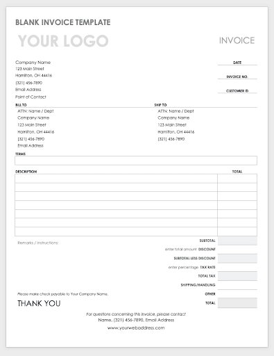 Microsoft Word Invoice Template Free