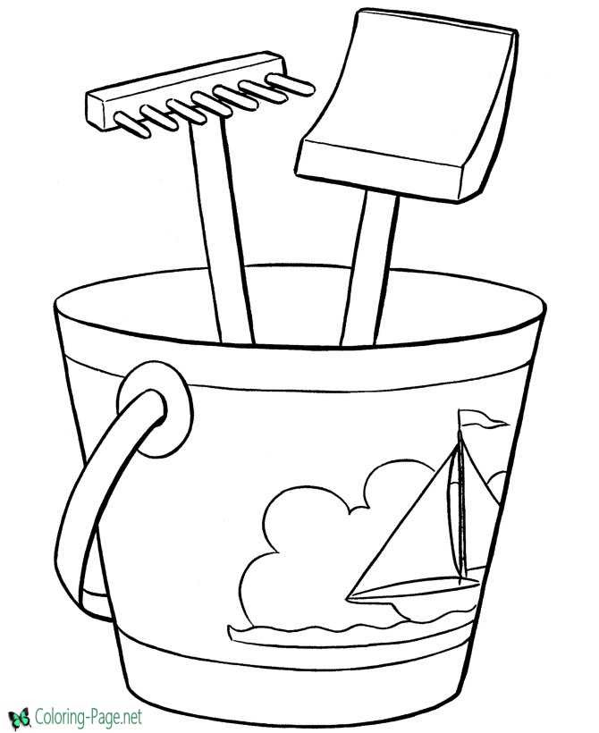 Beach Coloring Pages - Sand Bucket