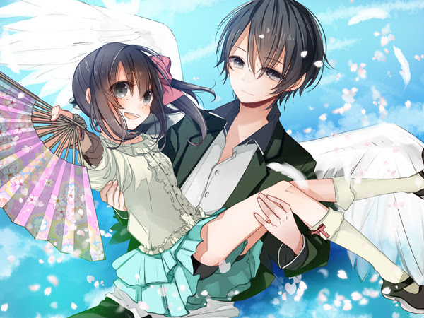 翼と花吹雪 イラスト詳細 らっかみ