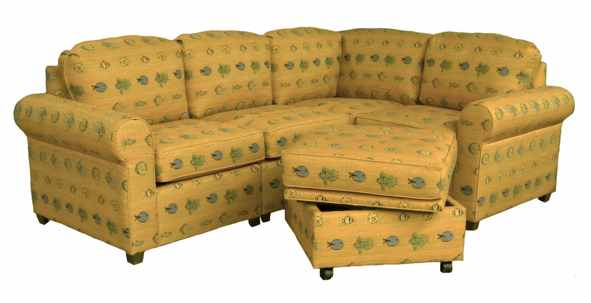 curved sectionals sofa with ottoman storage for small space living room 