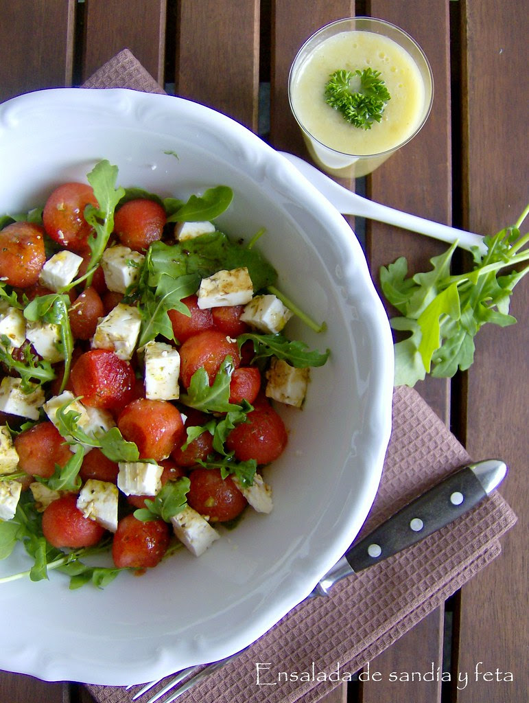 Ensalada de sandía y feta