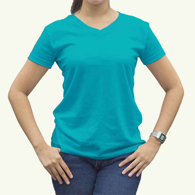 cewek vneck pendek tosca D