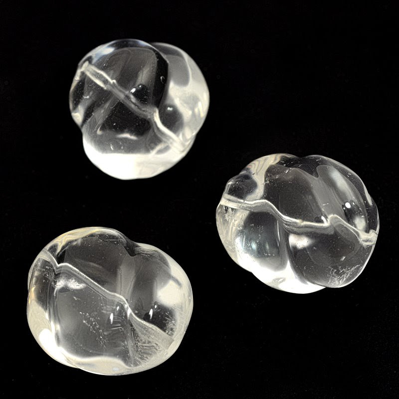 s47933 Stone Beads - Carved Oval - Crystal Quartz