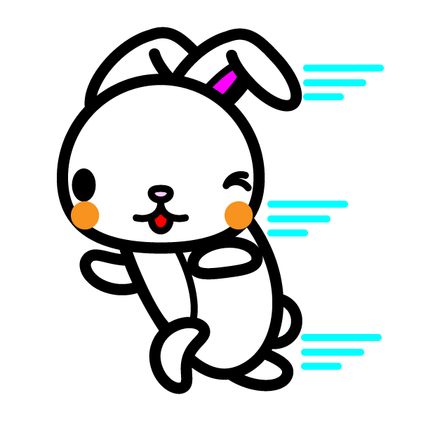 かわいい走るうさぎの無料イラスト 商用フリー オイデ43