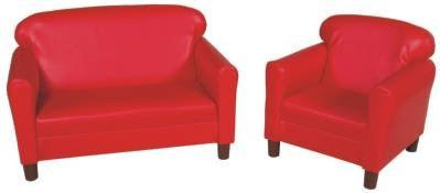 Childs Play CK888-P-S Red Vinyl Sofa with Legs