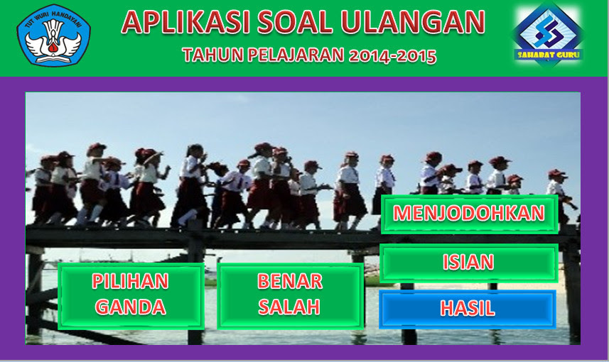 Software Soal Ulangan Ujian SD Aplikasi Excel Free Download