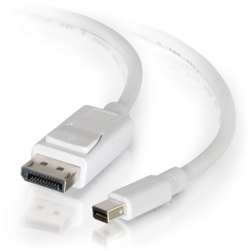 C2g 6ft Mini Displayport To Displayport Adapter Cable M M White Displayport Mini Displayport For Notebook Tablet Monitor Audio Video Device 6 Ft 1 X Mini Displayport Male Thunderbolt 1