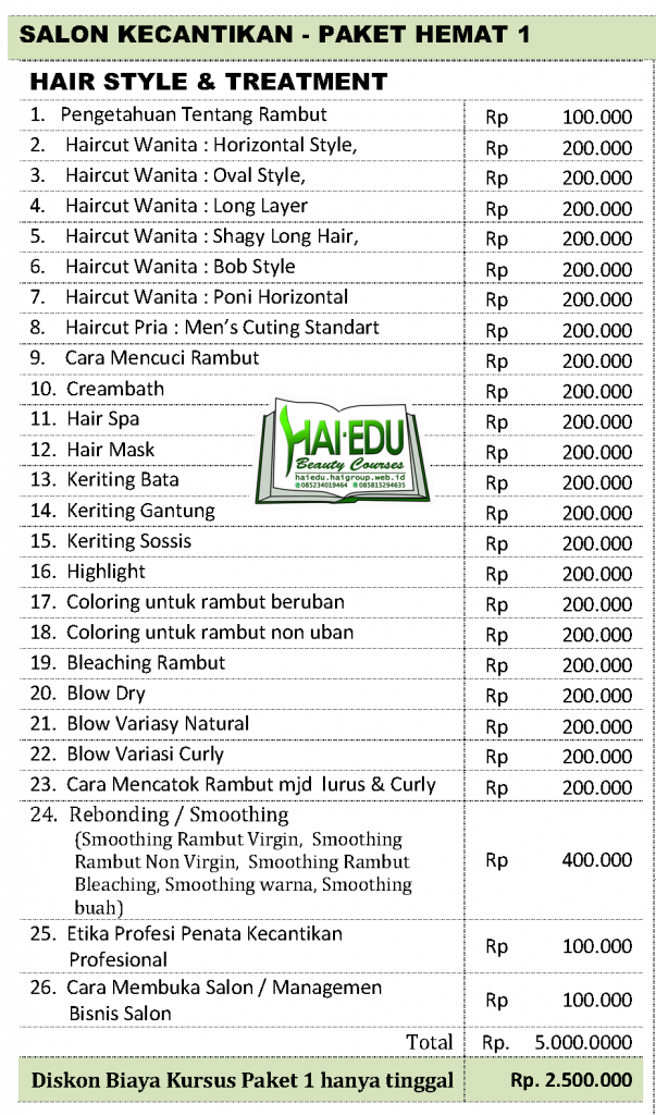  Harga  Creambath  Di  Salon  Cantik Rajiman