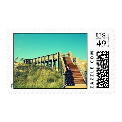 Girl on boardwalk, Florida Gulf Coast Beach Postage