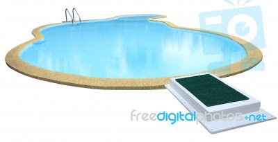 Swimming Pool Isolated On White Background Stock Photo 