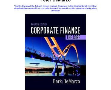 Read Online BERK DEMARZO CORPORATE FINANCE SOLUTIONS MANUAL ManyBooks PDF