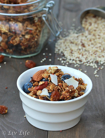 Super Coconut Quinoa Granola with Hemp and Goldenberries 