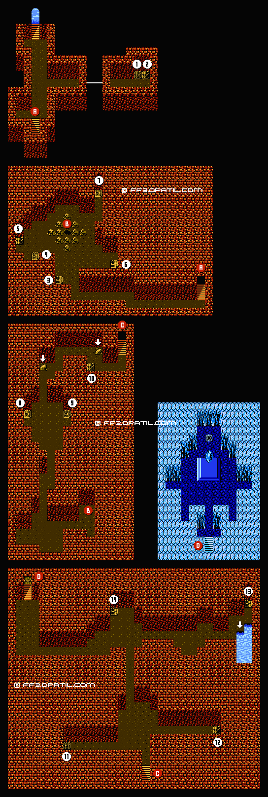 各所のマップ 祭壇の洞窟 Final Fantasy 3 ファイナルファンタジー 3 攻略