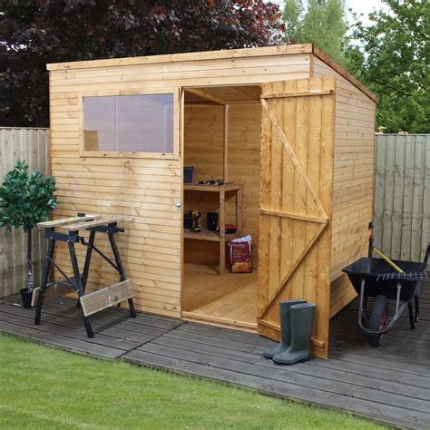 pent shiplap wooden shed departments diy  bq