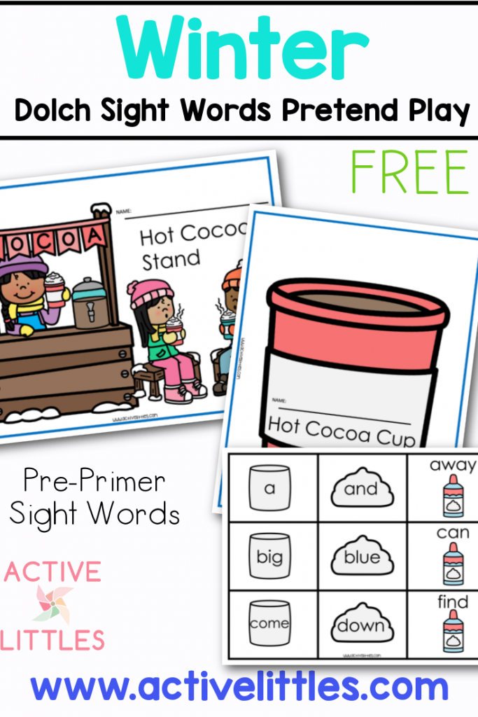 winter sight word games free printable pre primer active littles