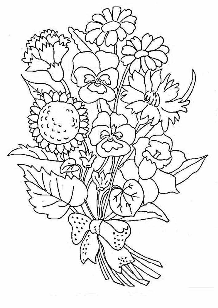 Download Bouquet Of Flowers Coloring Pages for childrens printable ...