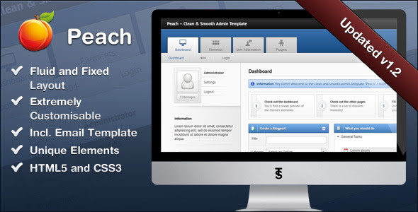 Peach – Clean & Smooth Admin Template 
