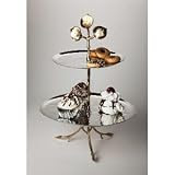TIERED LEAF SERVER - LEAF DESIG 2 TONE 2 TIER SERVE