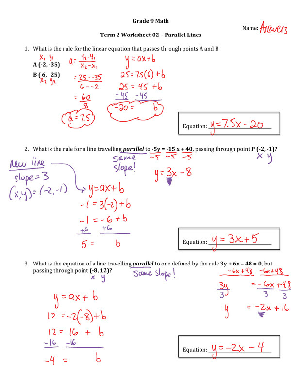 Term 2 Worksheet 02 SOLUTIONS - Mr. Maag - Grade 9 Math