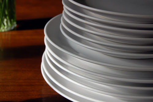 white plates
