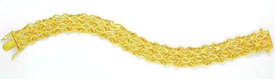 Originalfoto DESIGNER ARMBAND, MASSIV GELBGOLD 14K/585, LUXUS! NEU!!