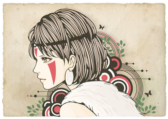 Tinami イラスト もののけ姫 サン