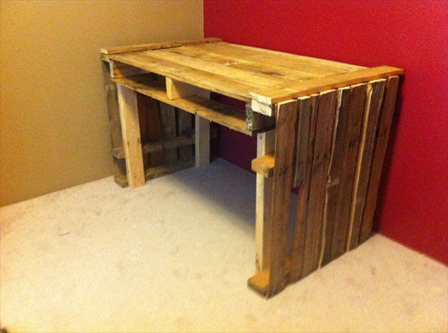 Desk Made From Pallets Pallet Desk DIY.