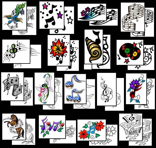 music notes tattoo designs
