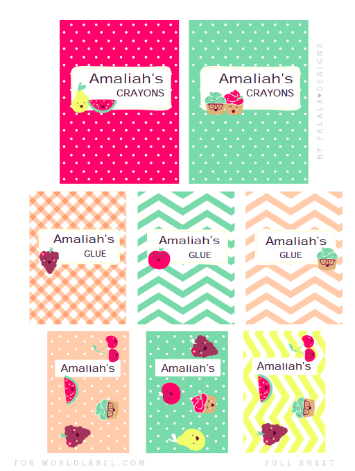 Back to School Labels by Falala Designs | Worldlabel Blog