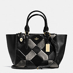 CROSBY CARRYALL IN PATCHWORK LEATHER - COACH f36531 - LIGHT GOLD/BLACK