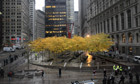 An empty and closed Zuccotti Park in New York, after protesters were evicted.