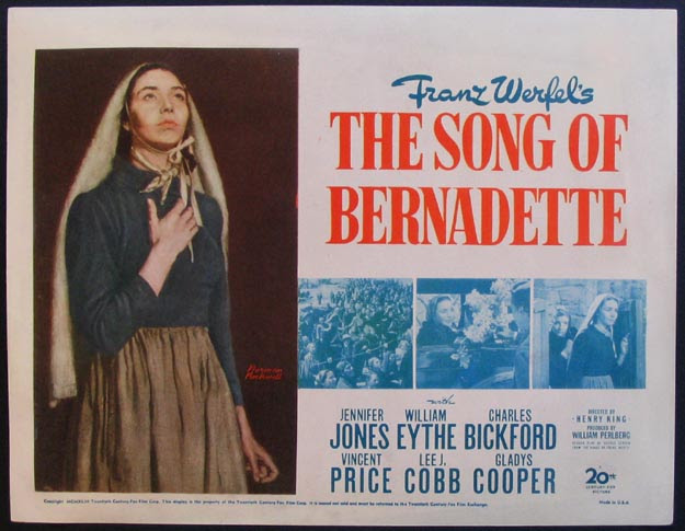 1943 Film Poster for The Song of Bernadette