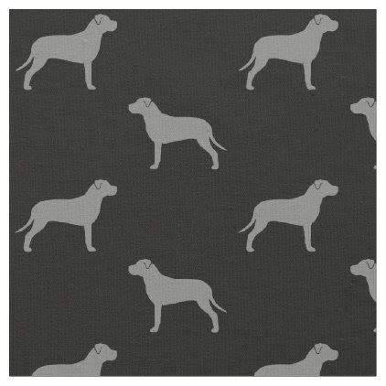 American Pit Bull Terrier Silhouettes Pattern Fabric