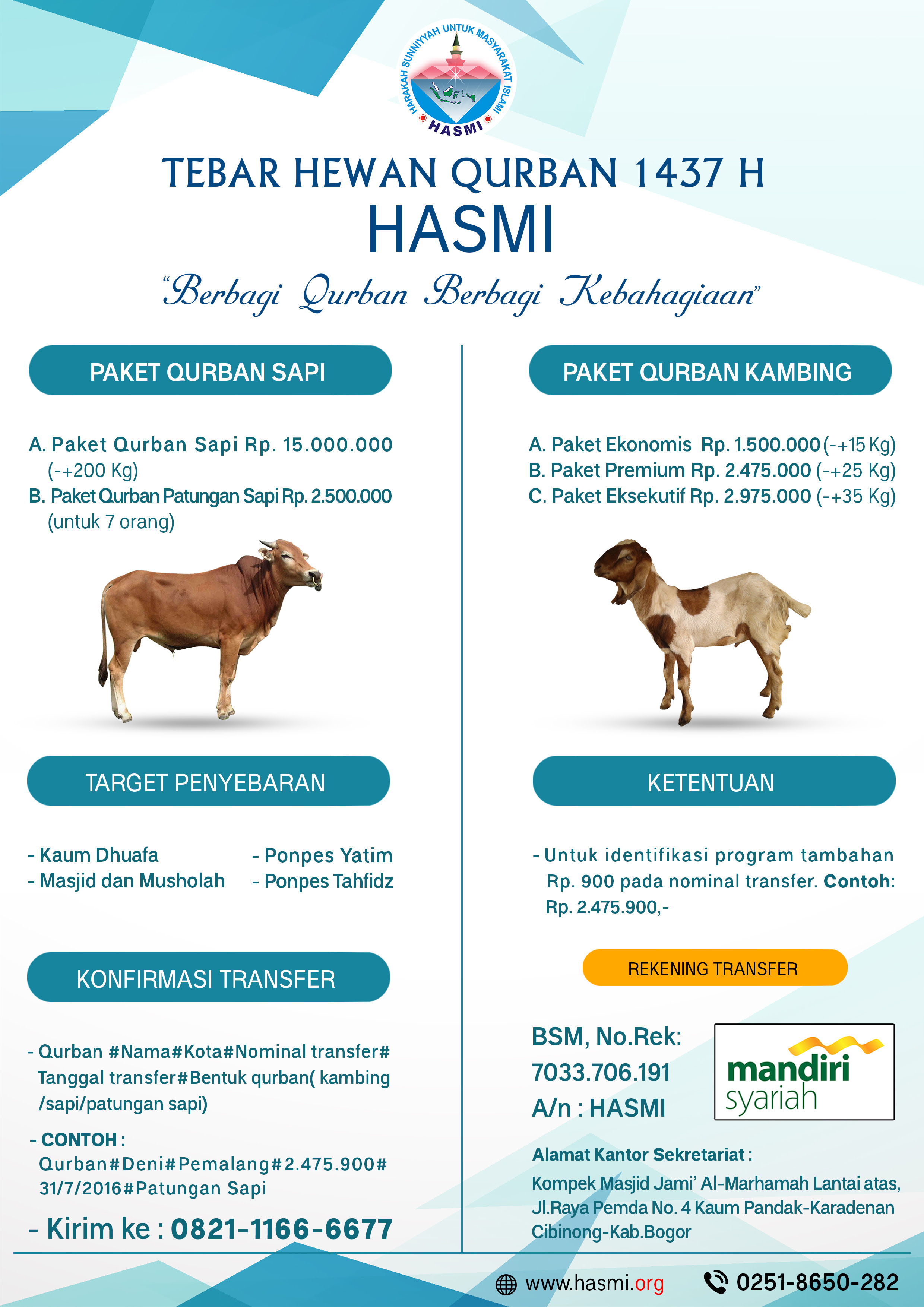 TEBAR HEWAN KURBAN 1437 H BERSAMA HASMI - HASMI :: Sebuah 