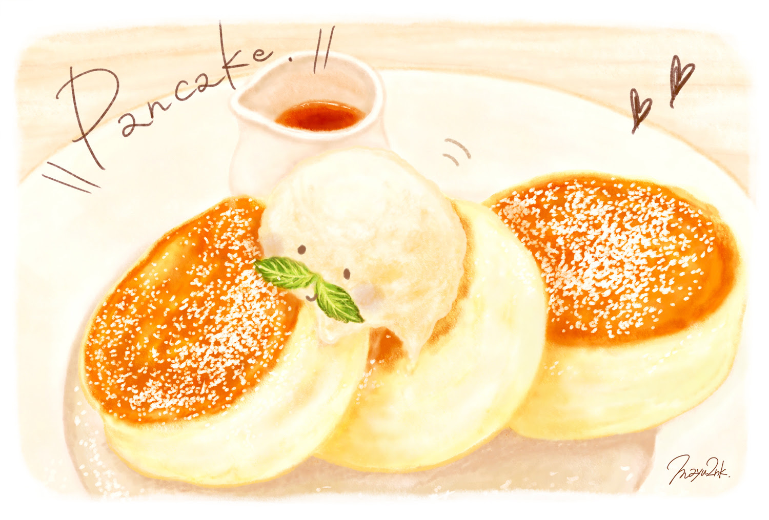 コンプリート おしゃれ 手書き パン ケーキ イラスト