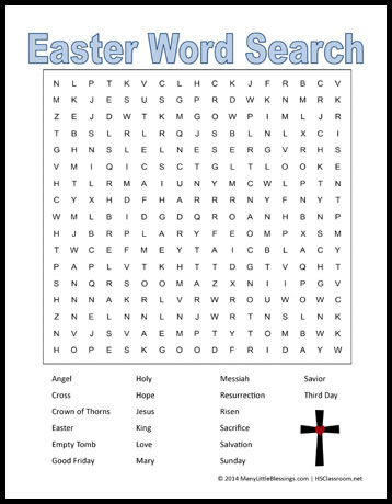 religious easter word search printable