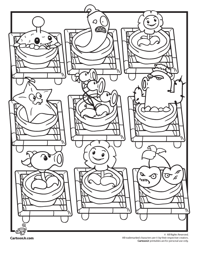free plants vs zombies printable coloring pages download